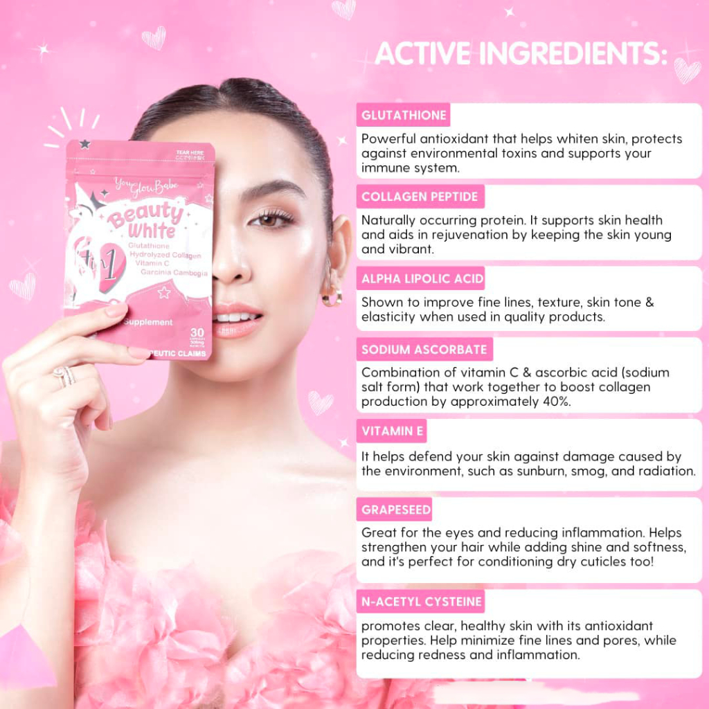 You Glow Babe Beauty White In Slimming Glutathione Collagen Whitening