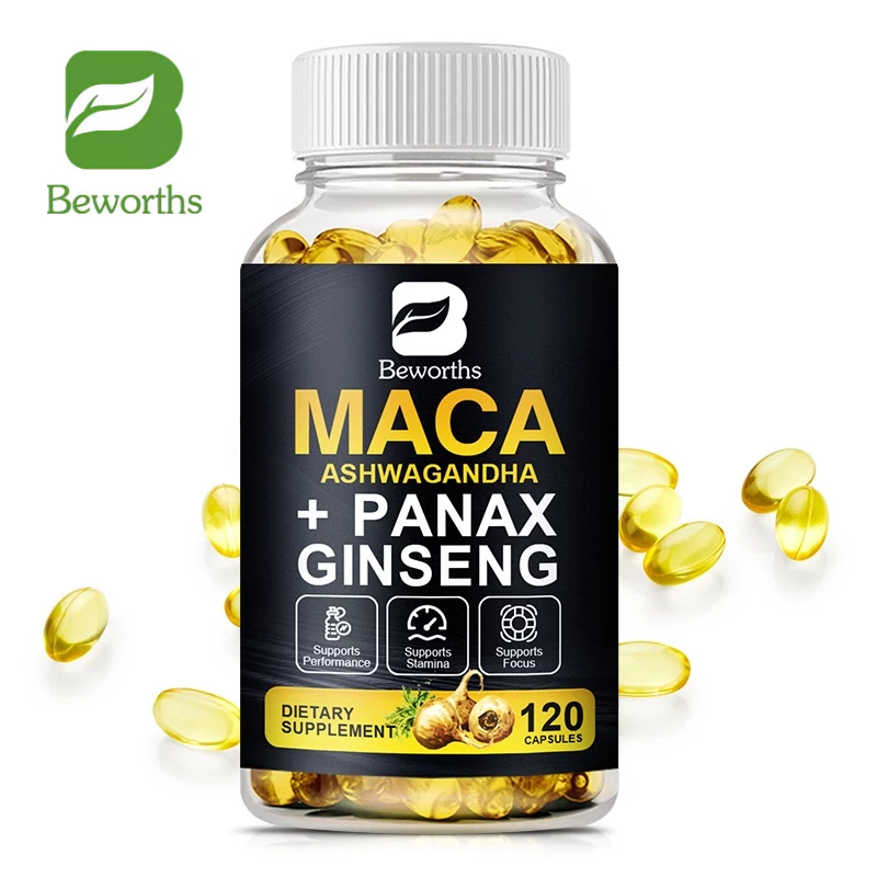 Beworths Maca Root Capsules With Ashwagandha Korean Panax Ginseng For