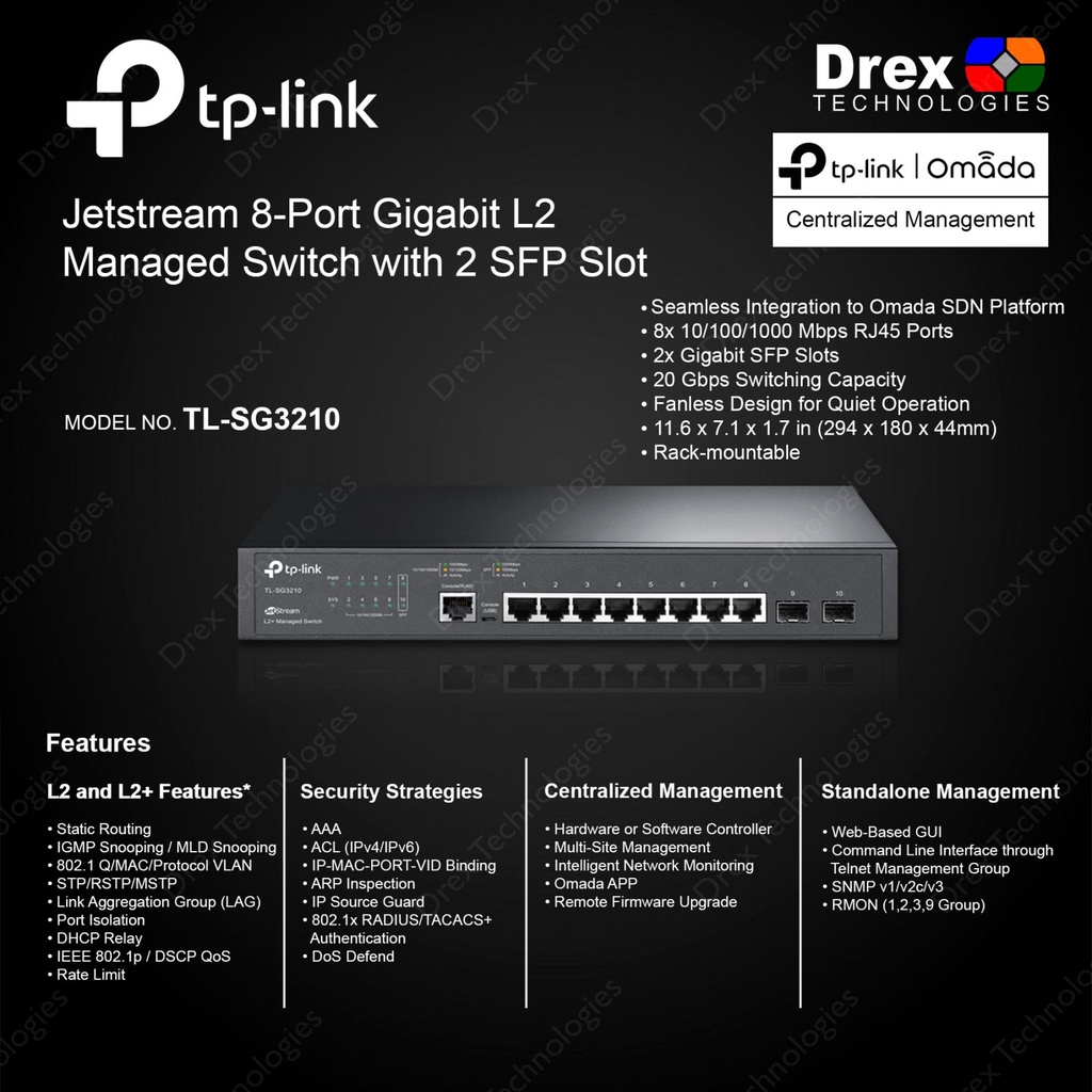 Tp Link Tl Sg Jetstream Port Gigabit L Managed Switch With