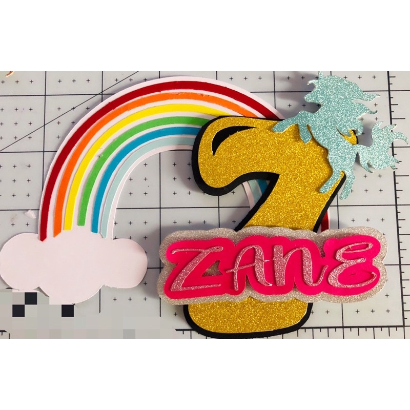 Rainbow Unicorn Cake Topper Birthday Topper Shopee Philippines