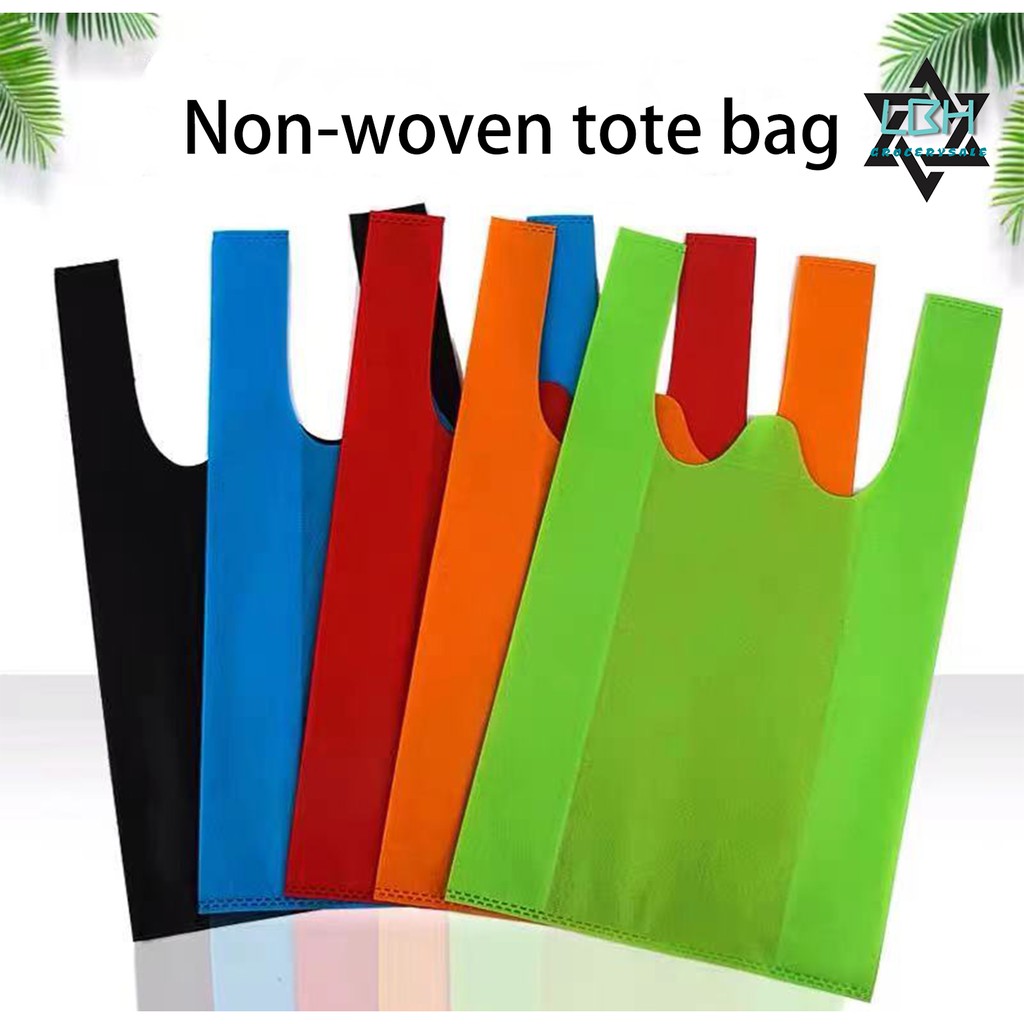 Pcs Sando Eco Bag Plain Reusable Shopping Tote Non Woven Vest Handbag