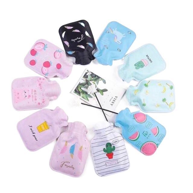 V S Cute Mini Potable Hot Compress Bag Hot Water Bottle Ice Water Bag Random Color Shopee