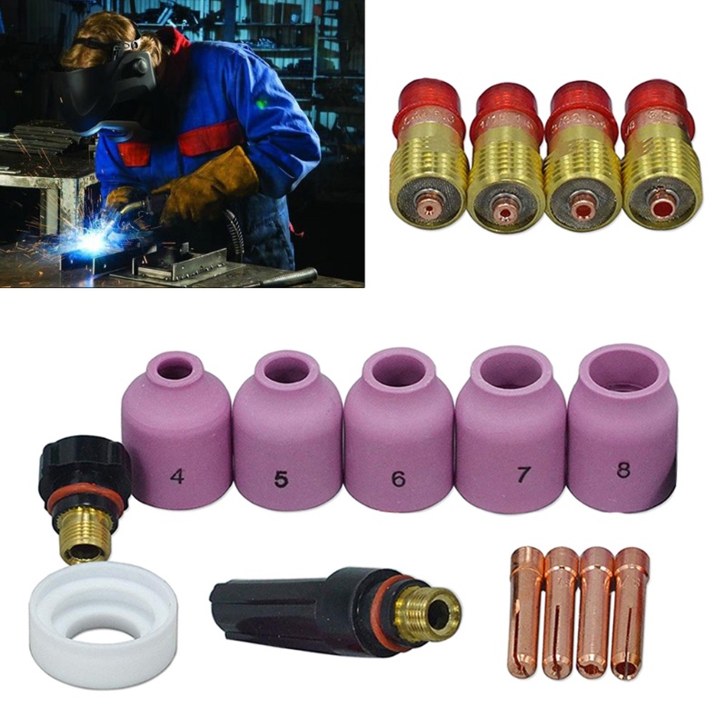 Pcf Soldering Iron Kit Tig Welding Torches Stubby Gas Lens Collets