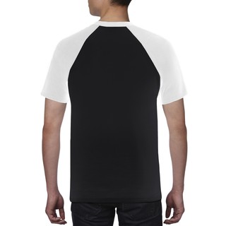 Gildan Premium Cotton Adult Raglan T Shirt Black White Shopee