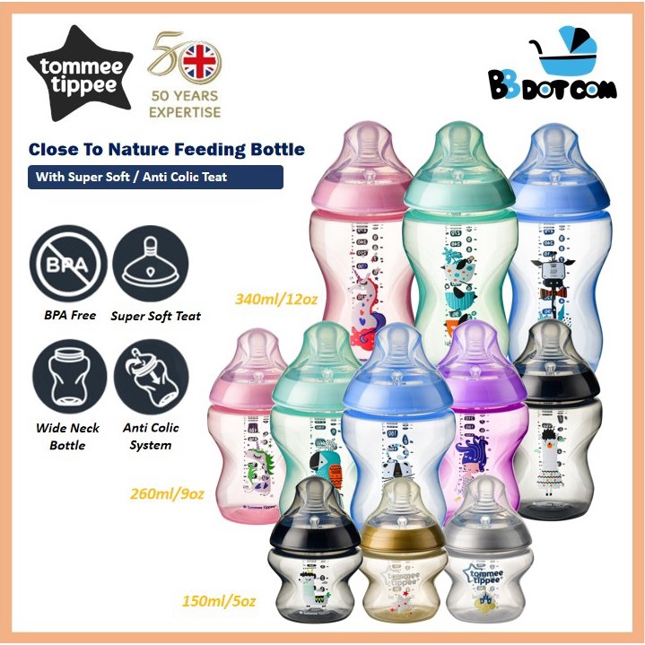 Tommee Tippee Botol Susu Close To Nature Feeding Bottle With Super Soft