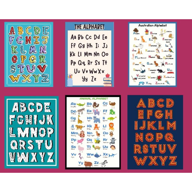 LAMINATED ALPHABET CHART A4 SIZE Shopee Philippines