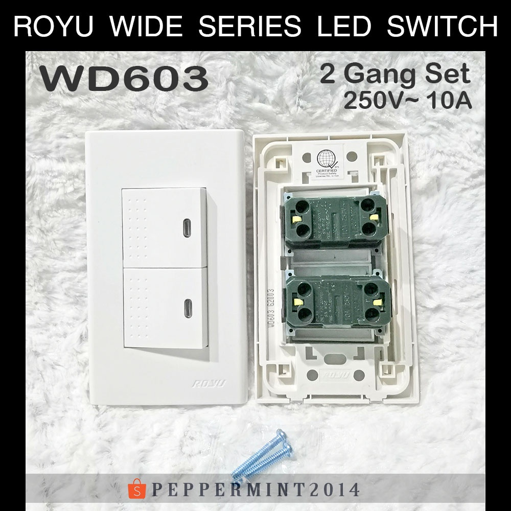 Royu Wide Series Switch With Led Set Gang Wd Wd Wd