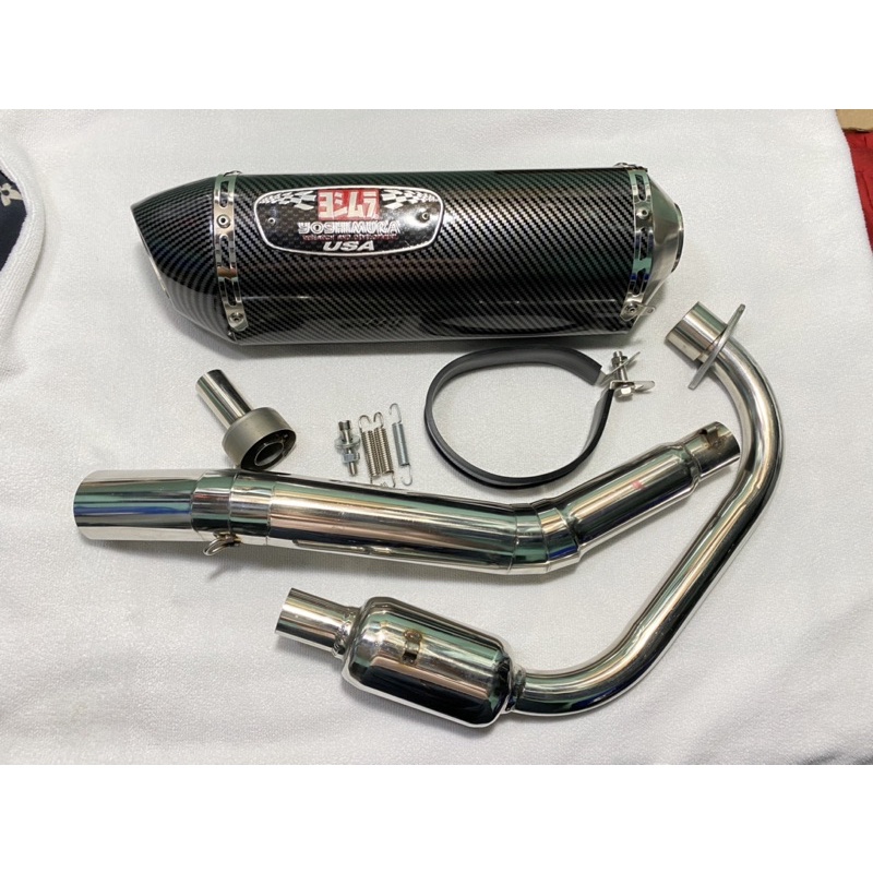 B M Yoshimura Carbon R With Elbow Resonator For Rusi Gamma