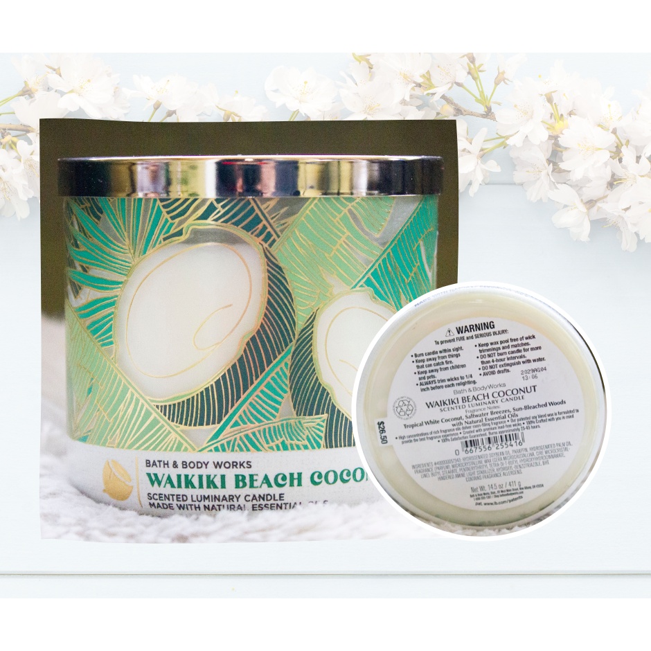 Bath Body Works Waikiki Beach Coconut Wick Candle Shopee Philippines