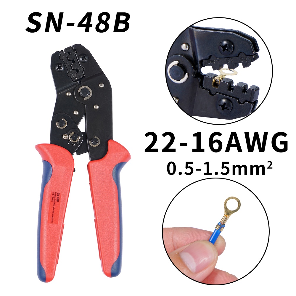 SN 58B Ratchet Crimping Plier Crimper Tool 0 25 2 5mm² AWG24 13 for