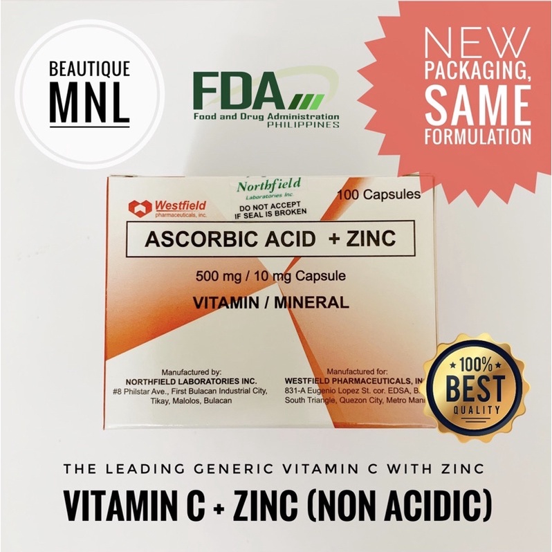 Vitamin C Sodium Ascorbate With Zinc Northfield Capsules Shopee