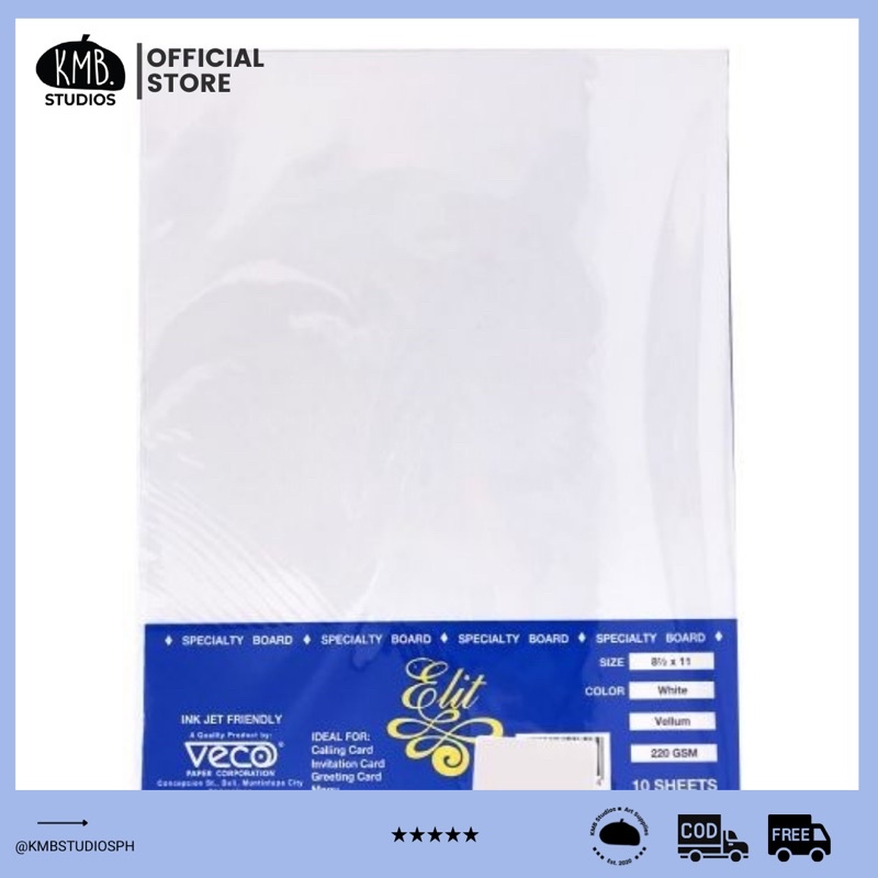 Veco Vellum Board Elit Gsm Short A Sheets Per Pack Shopee