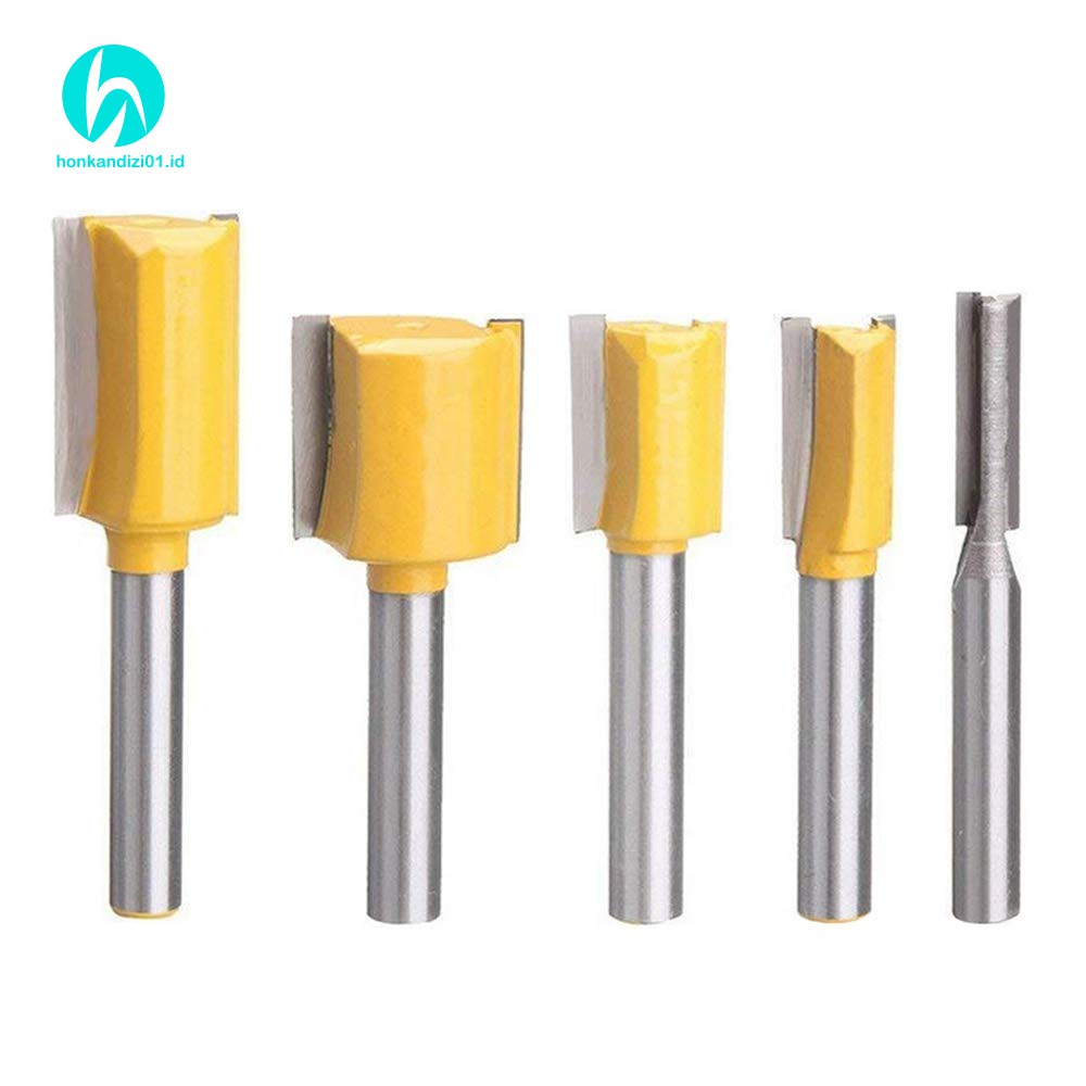 In Stock Set Of 5 Piece Straight Dado Router Bit Set Yellow Shopee