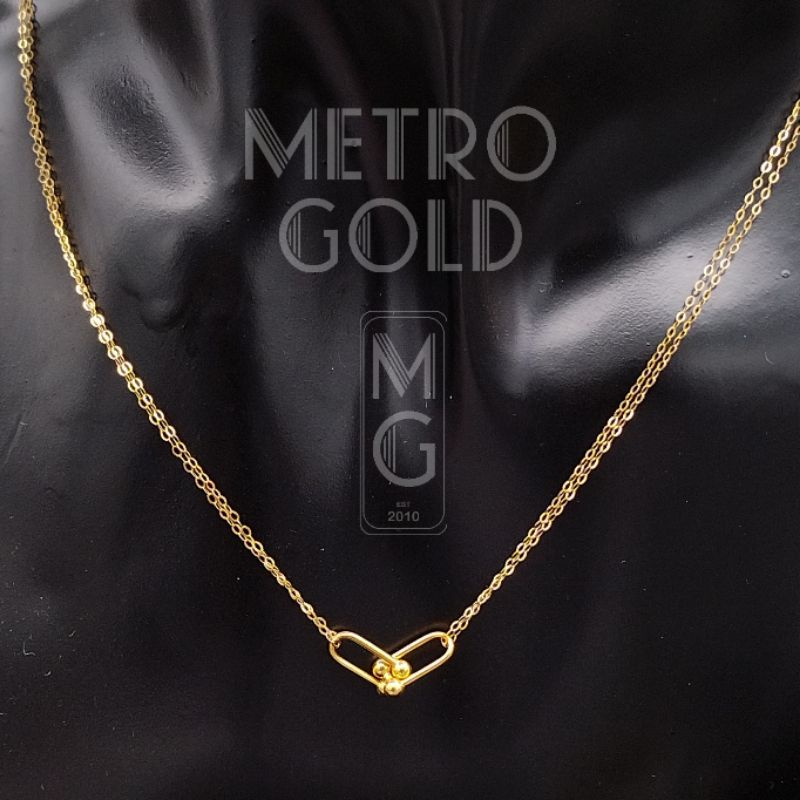 18K Saudi Gold Hardware Tauco Chain Center Necklace Shopee Philippines