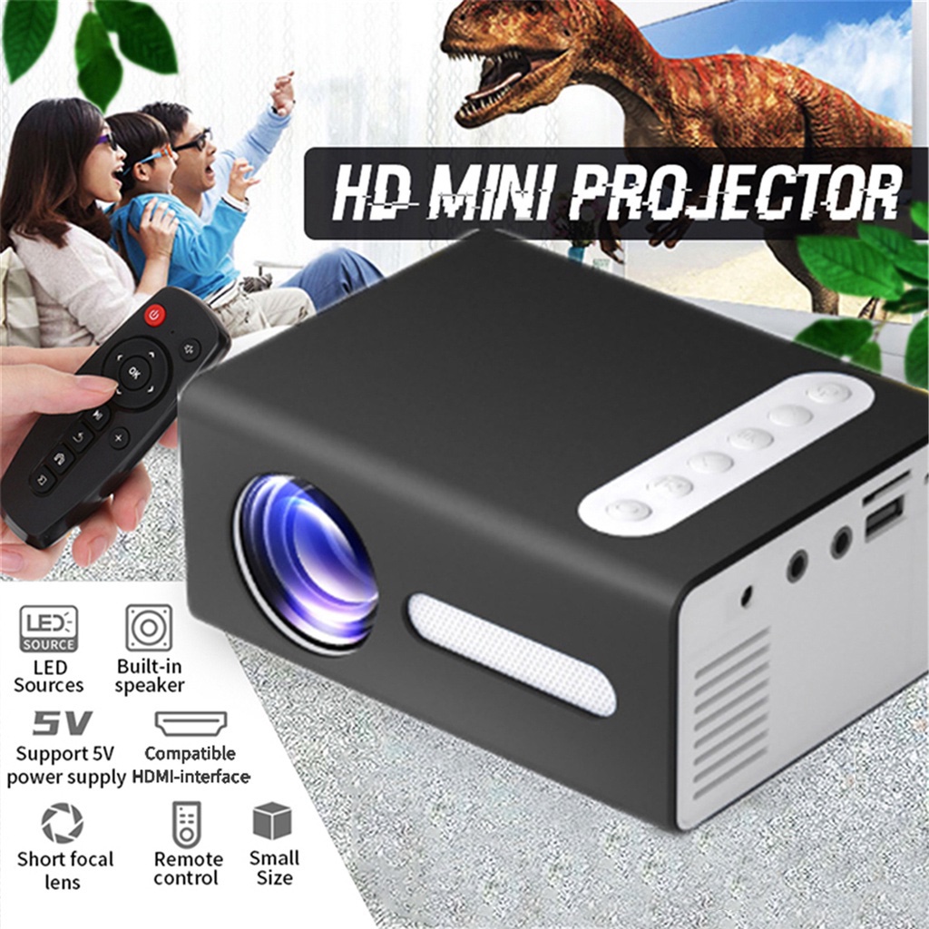 T300 LCD Mini Projector HD 1080P HDMI USB Audio Portable LED Mini