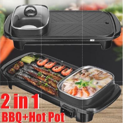 NEW Bili Ph Electric Barbecue Pan Grill Teppanyaki Cook Fry BBQ Oven