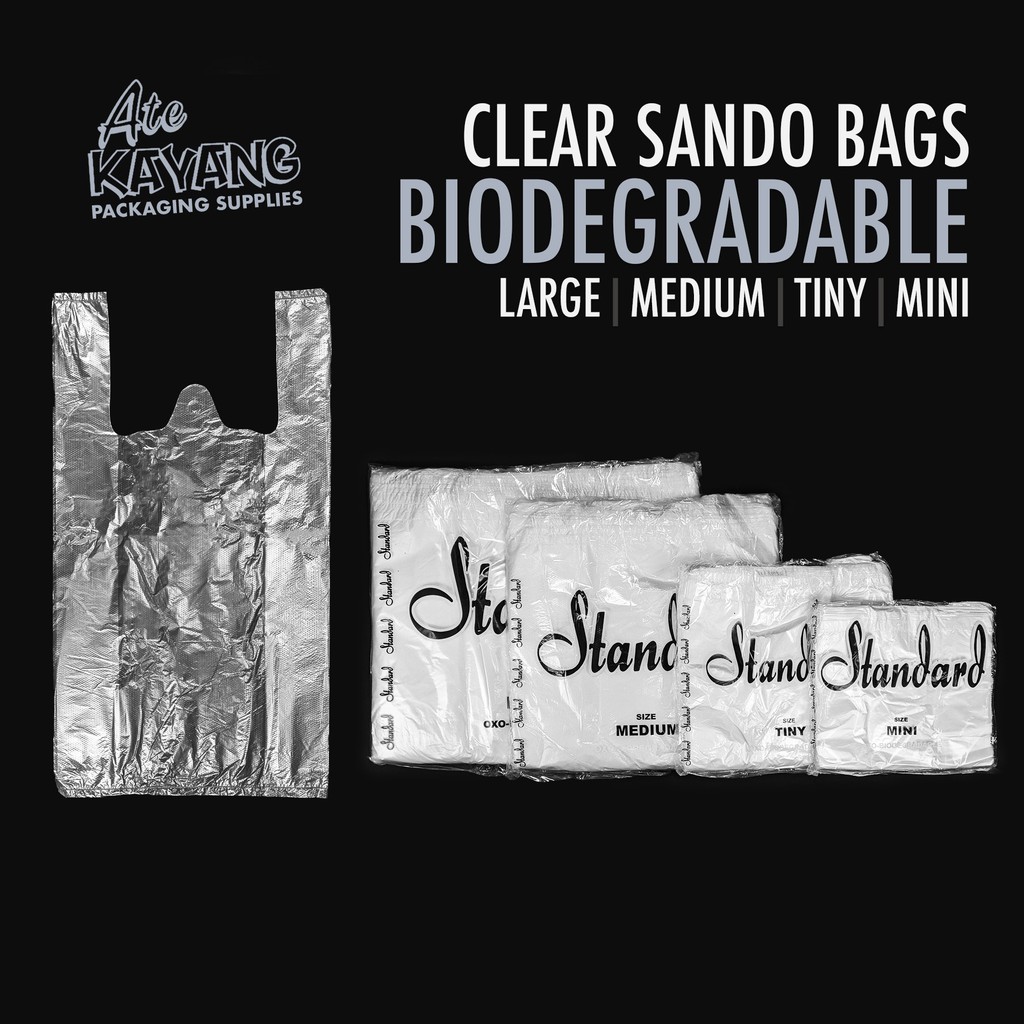 Biodegradable Plastic Sando Bag Clear Pcs Pack Shopee Philippines