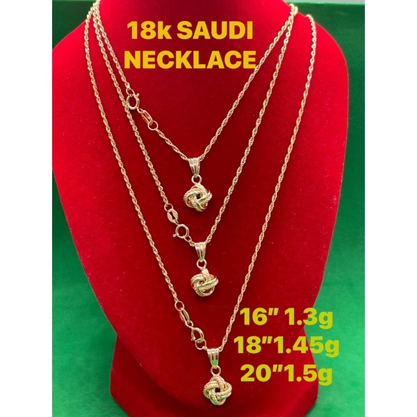 Pawnable K Saudi Gold Rope Chain W Knot Pendant Shopee Philippines