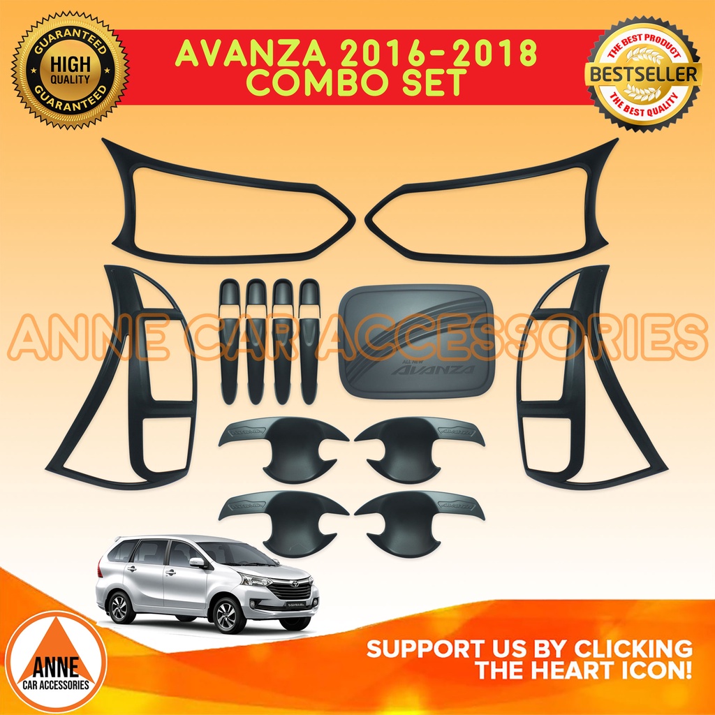 Toyota Avanza J G E 2016 2018 Black Chrome Garnish Cover Set Toyota