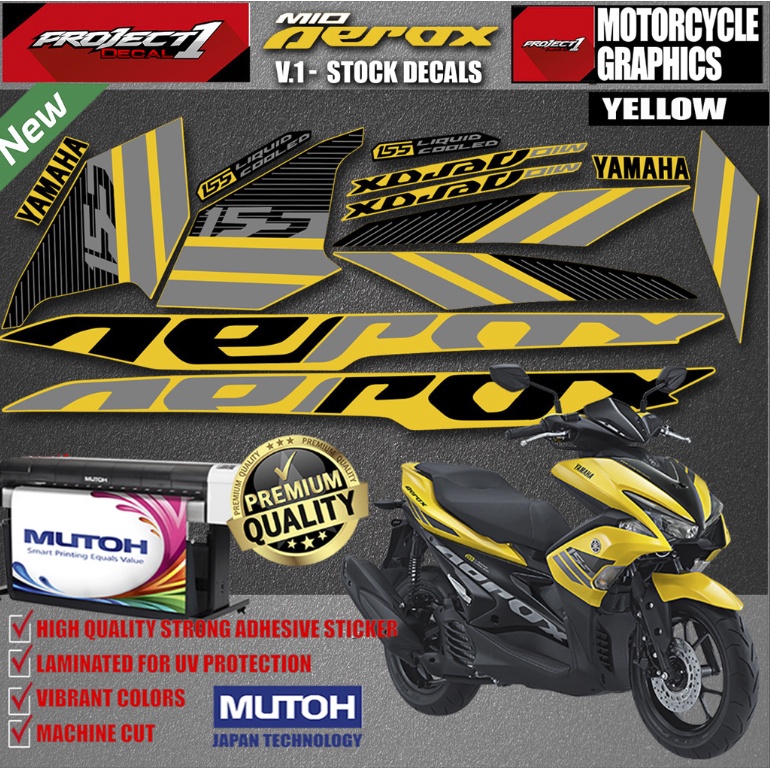 Yamaha Aerox V Stock Decal Laminated Sticker Shopee Philippines