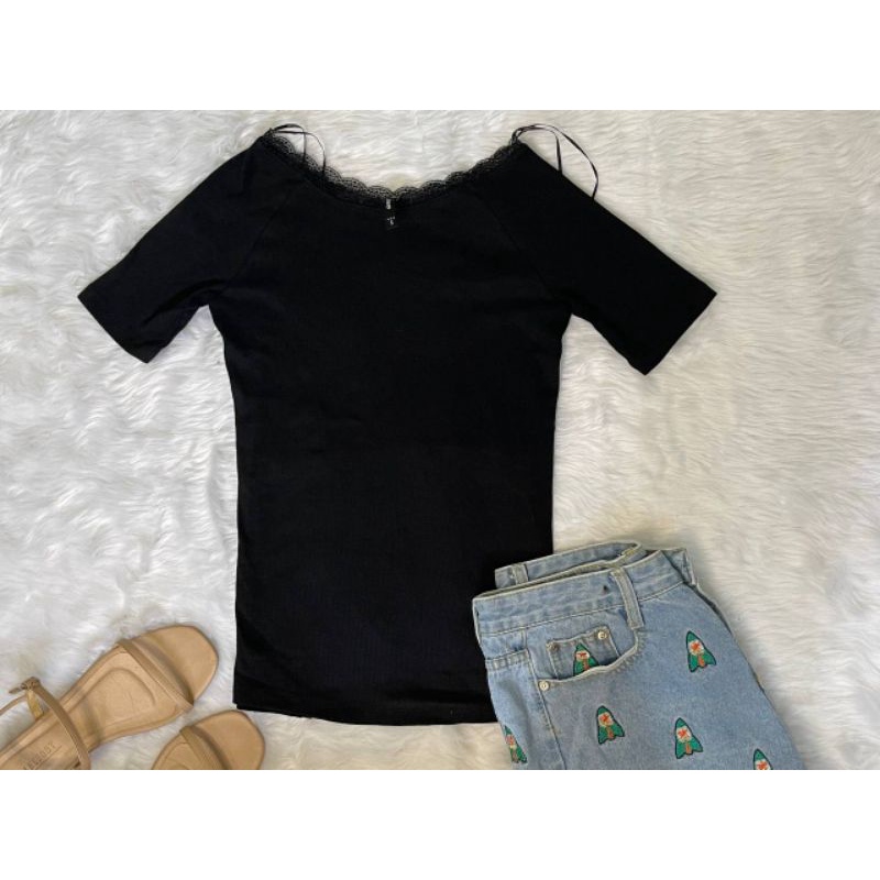 Sinsay Top Black And Nude Pink Shopee Philippines