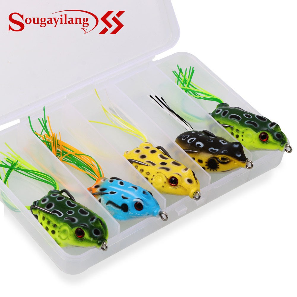 Sougayilang Pcs Lot Frog Lure With Box Colors Soft Fishing Lure