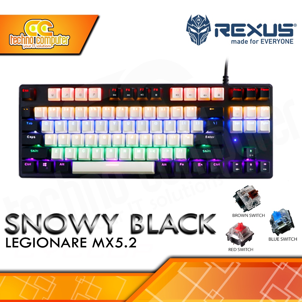 Rexus Legionare Mx Tkl White Black Rgb Mechanical Gaming Keyboard