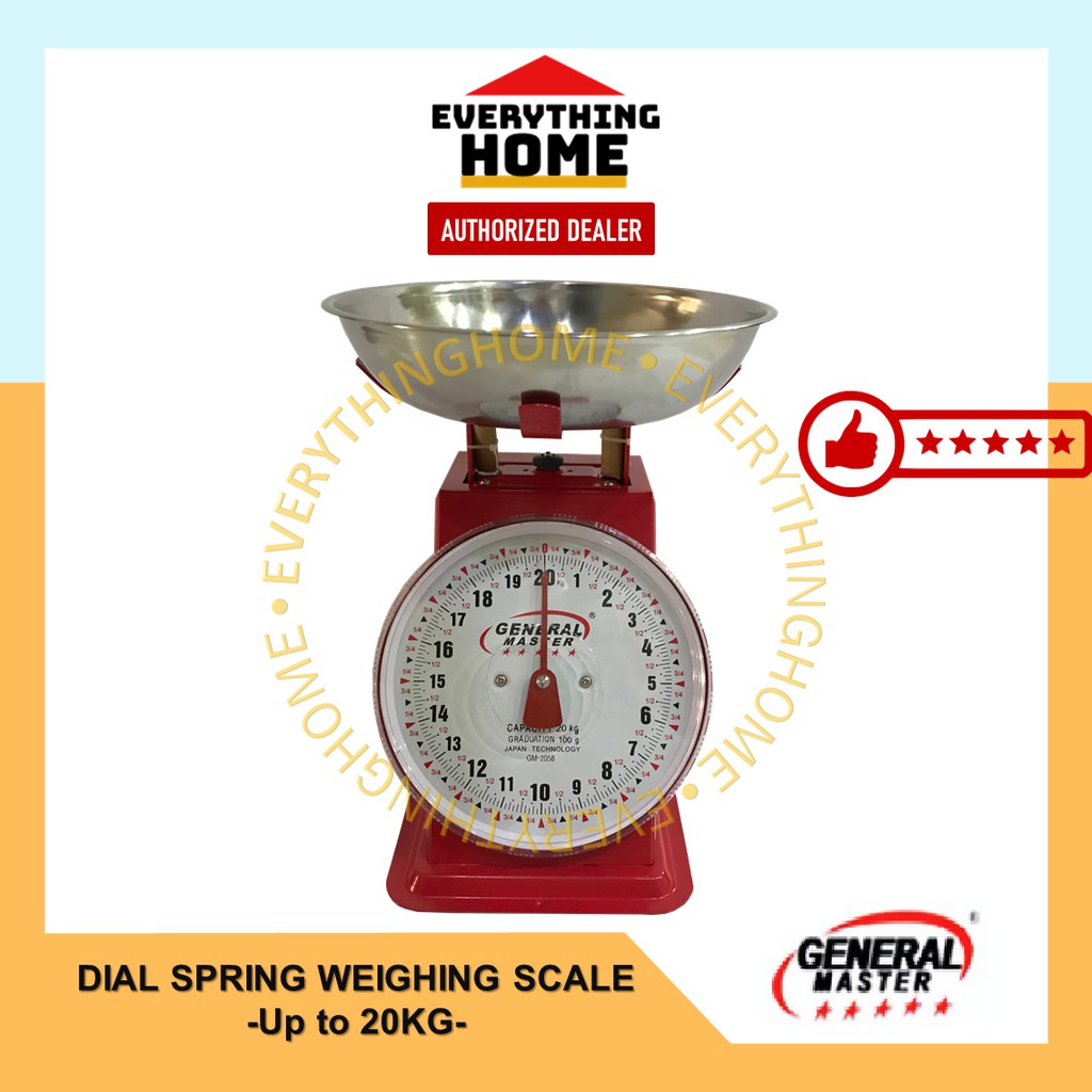 General Master Weighing Scale 20 KG Dial Spring Scale Timbangan GM