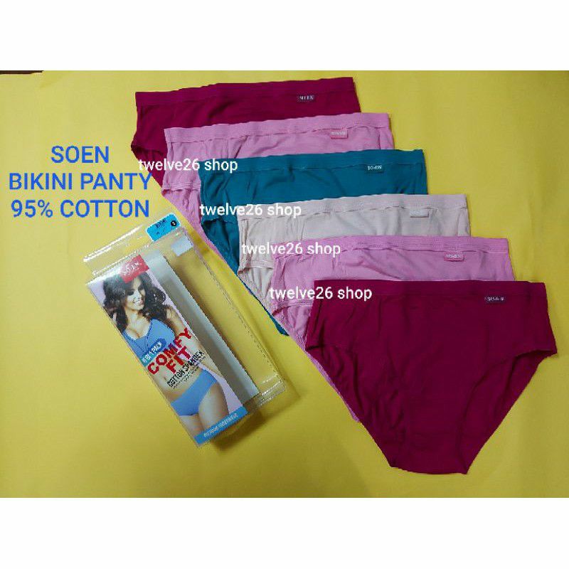 Cotton Comfy Fit Pcs Original Soen Spandex So En Bikini Panty S To Xl