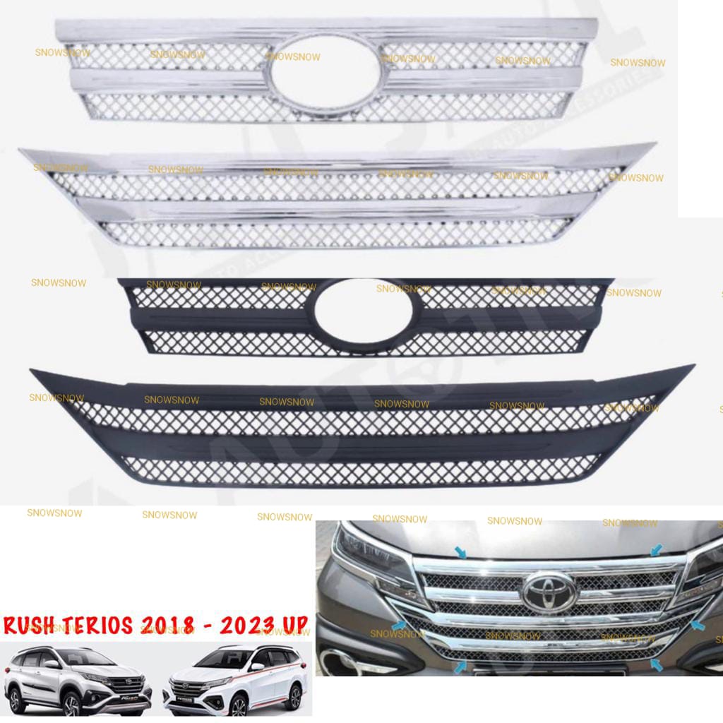 HITAM Front Bumper Grill All New Rush Terios 2018 2020 2022 2023 UP