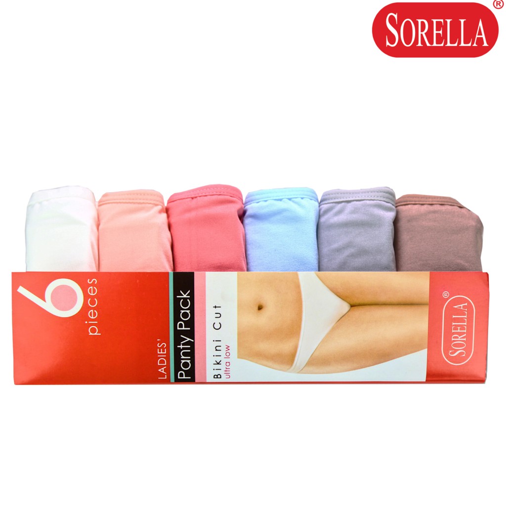 SORELLA 6in1 Bikini Panty Pack NSB002 Womens Underwear Panty Plain