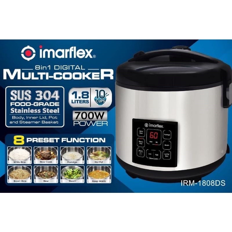 Imarflex In Digital Multi Cooker Slow Cooker Irm Ds L