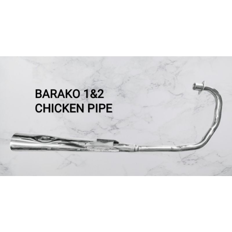 Kawasaki Barako I II ChickenPipe Stainless Double Tube Elbow