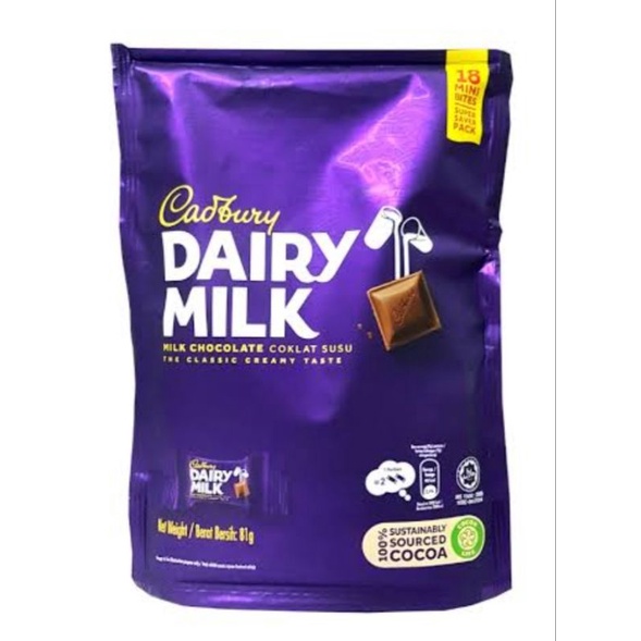 BUNDLE OF 2 Cadbury Dairy Milk Chocolate 18 Mini Bites Shopee