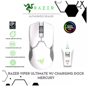 Razer Viper Ultimate Hyperspeed Lightest Wire Less Gaming Mouse Focus