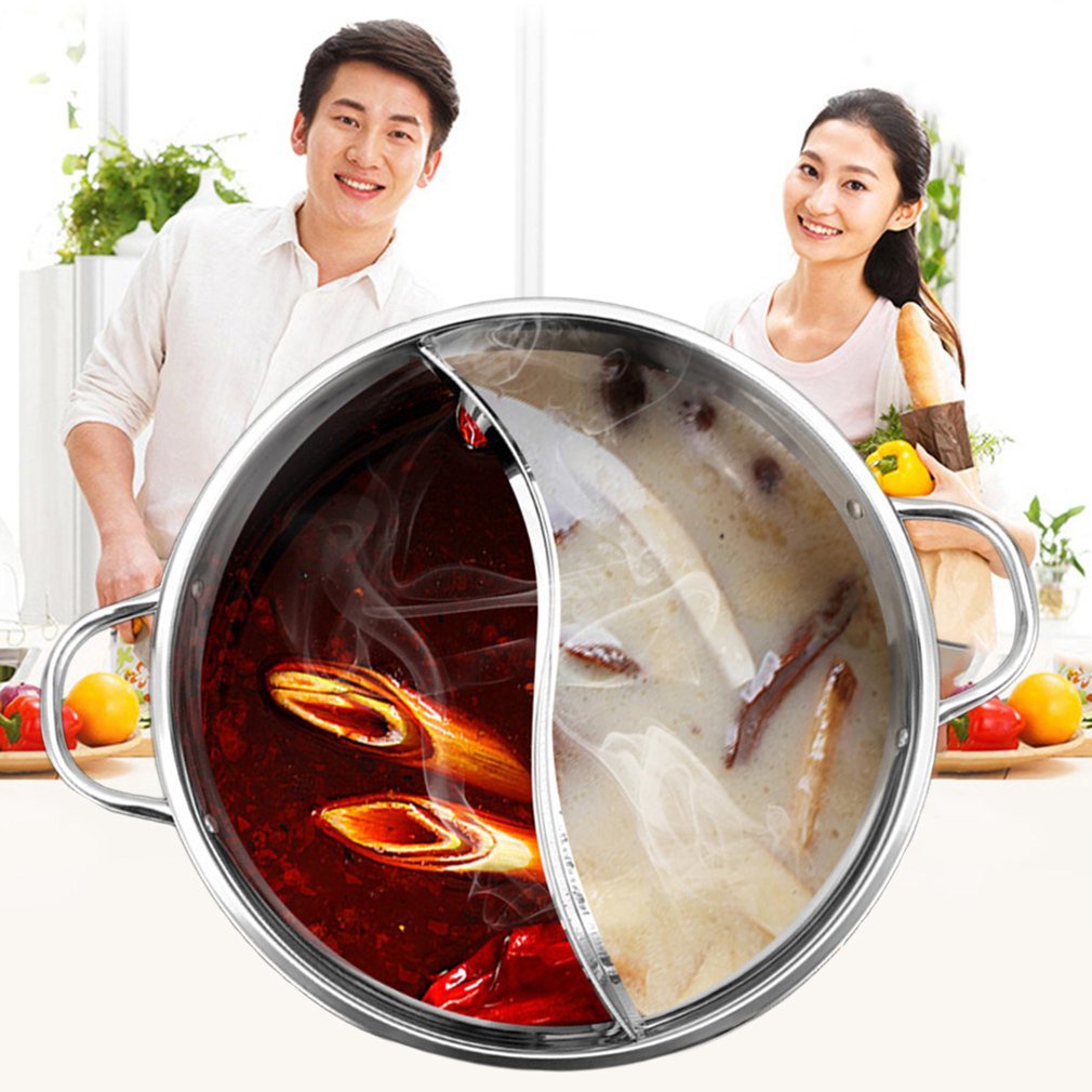 Multifunction Shabu Shabu Pot Dual Sided Stainless Steel Hot Pot