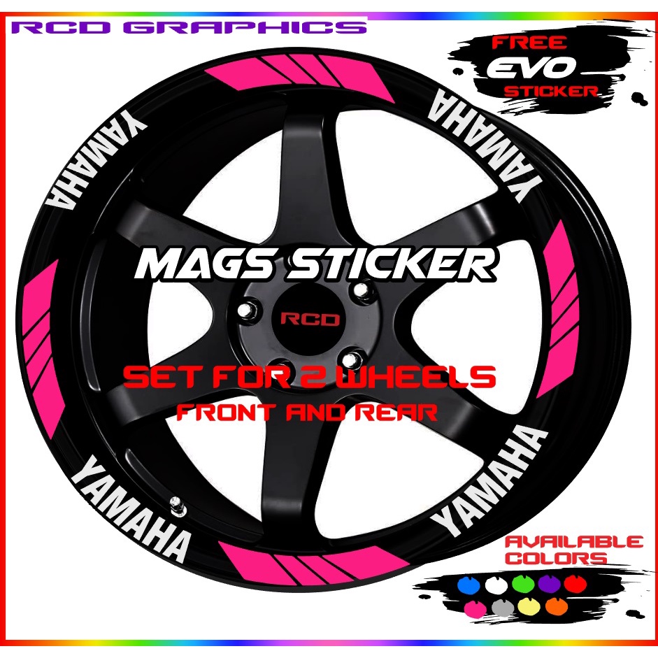 Yamaha Mags Sticker For Mio Nmax Aerox Gear Set For Wheels