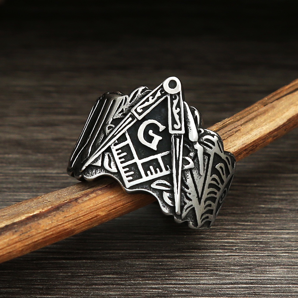 Freemason Vintage Freemason Ring For Men Fashion Punk Stainless Steel