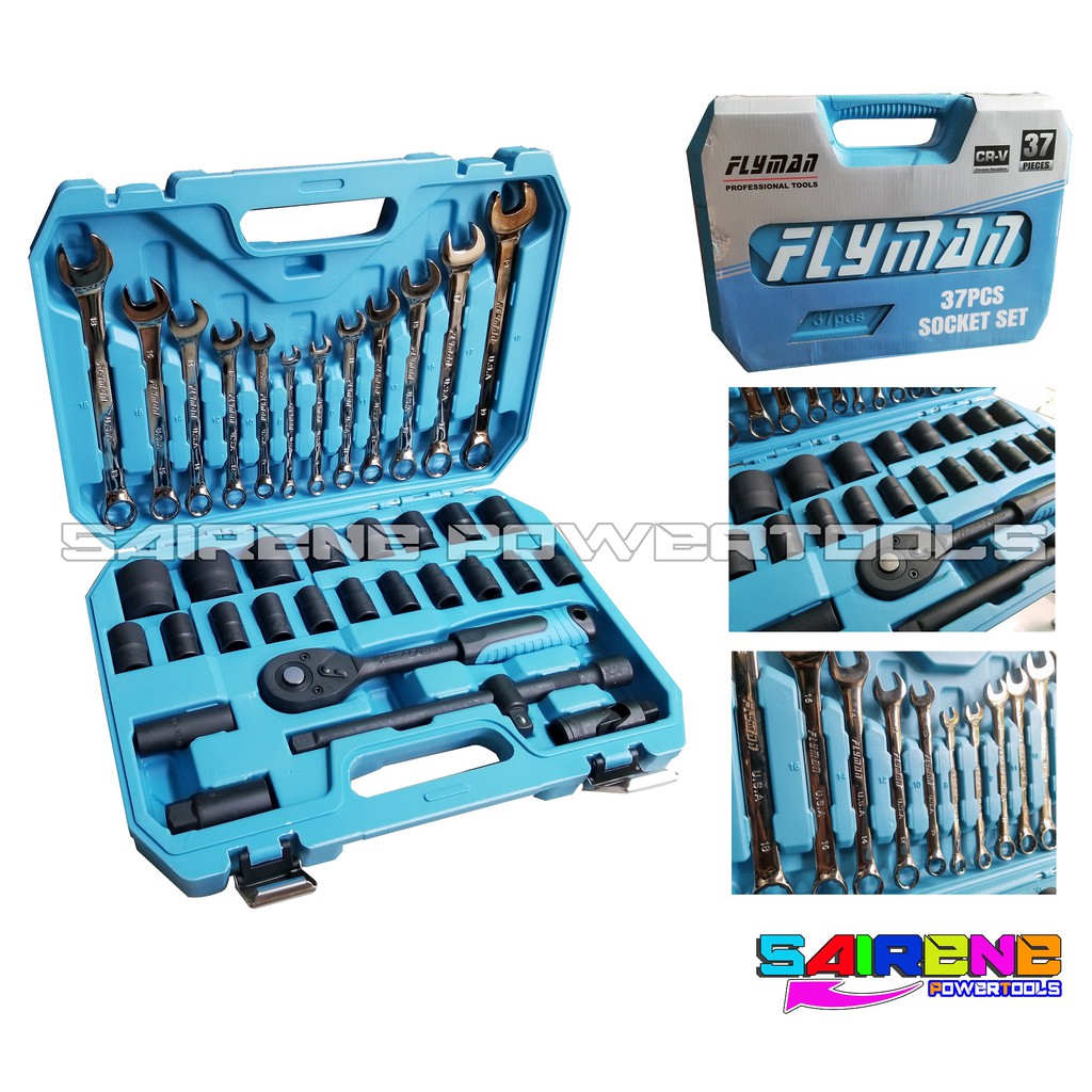 Flyman Usa Pcs Dr Socket Set With Spanner Set Shopee Philippines