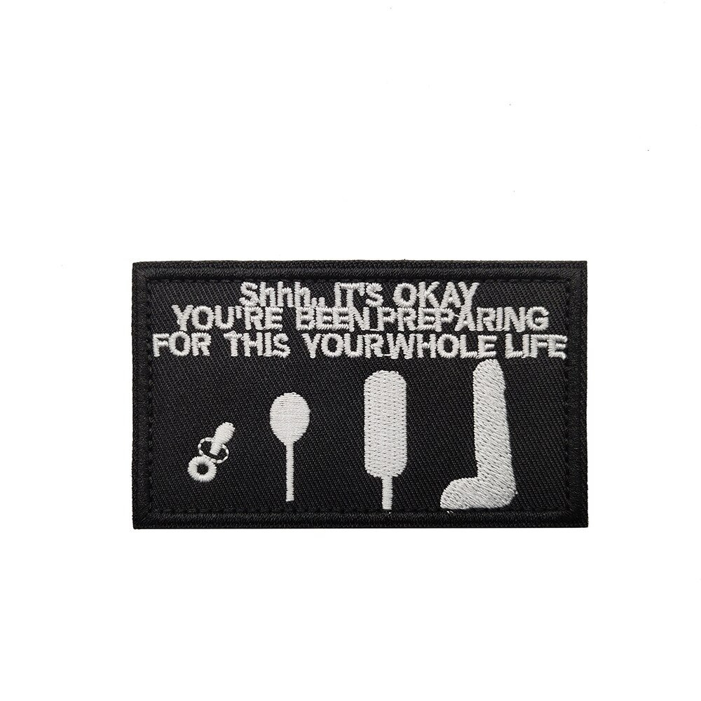 1pcs 3D Embroidery Velcro Personalized Sticker Letter English Sex Cloth Sticker Clothes Backpack