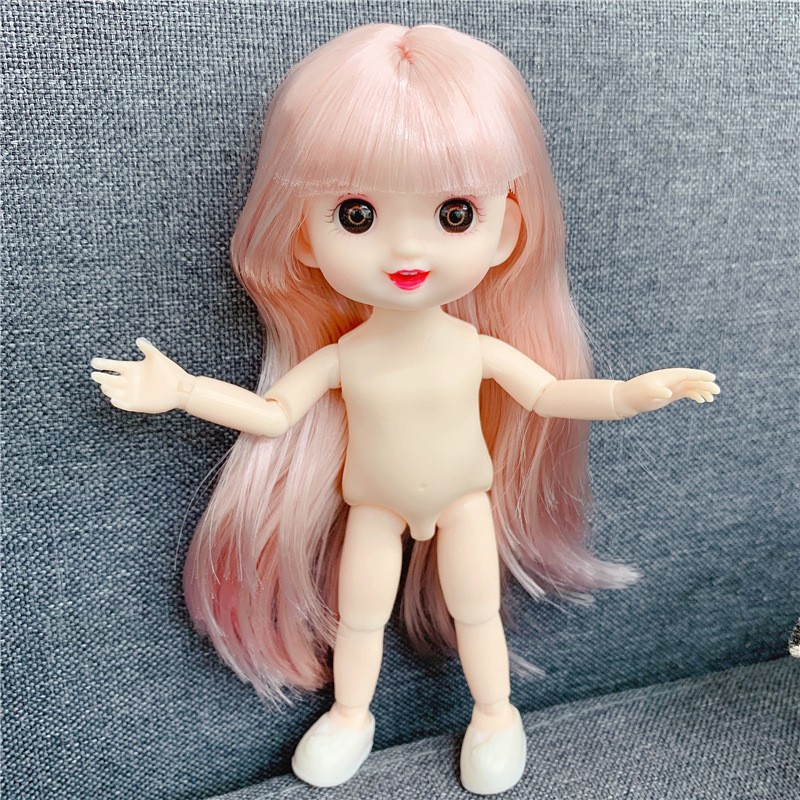 1 12 13 Movable Jointed Dolls Toys Mini 16cm BJD Baby Girl Doll Naked