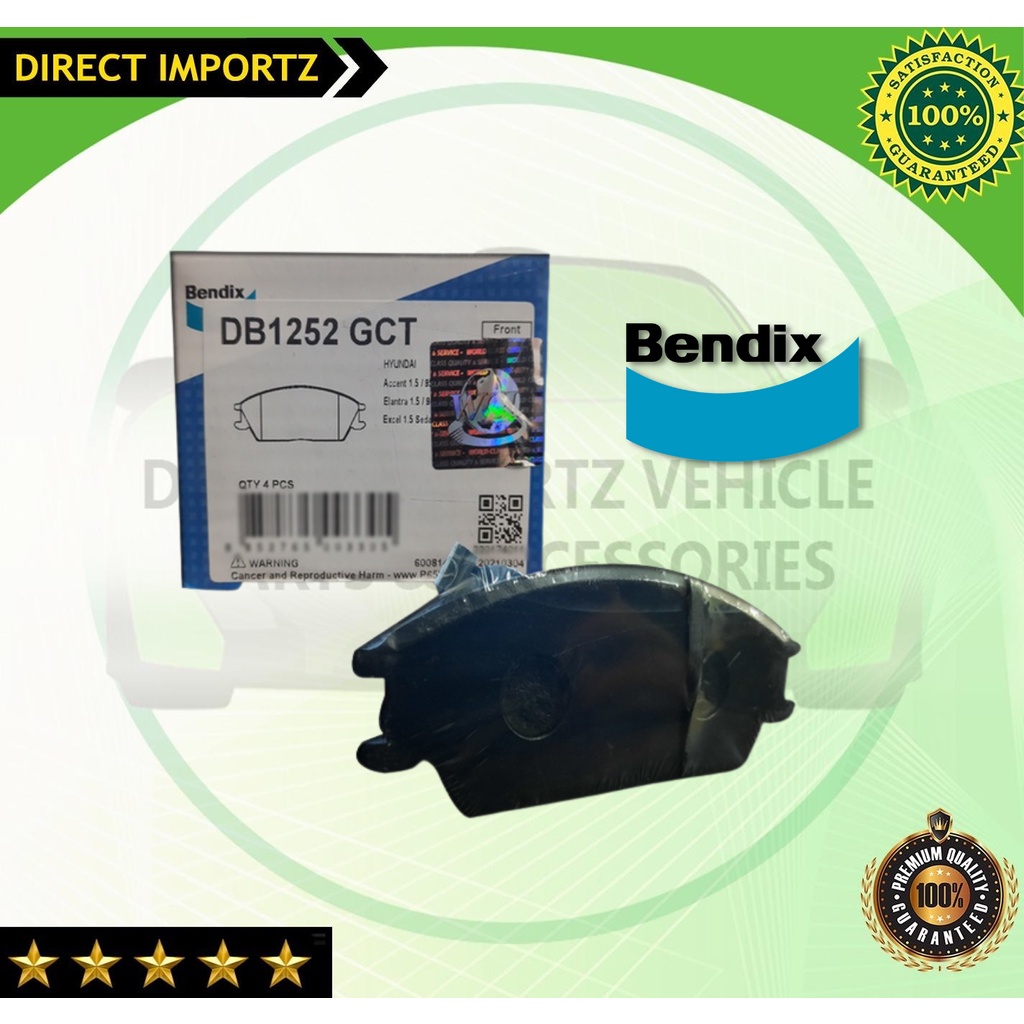 BRAKE PADS BENDIX DB1252 GCT FRONT For EON GETZ EXCEL AND ACCENT