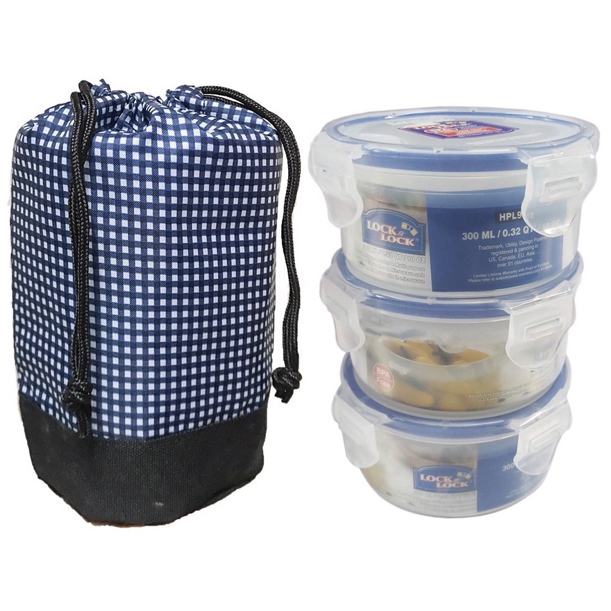 LocknLock ROUND Lunch Bag Set 3 Piece Shopee Philippines