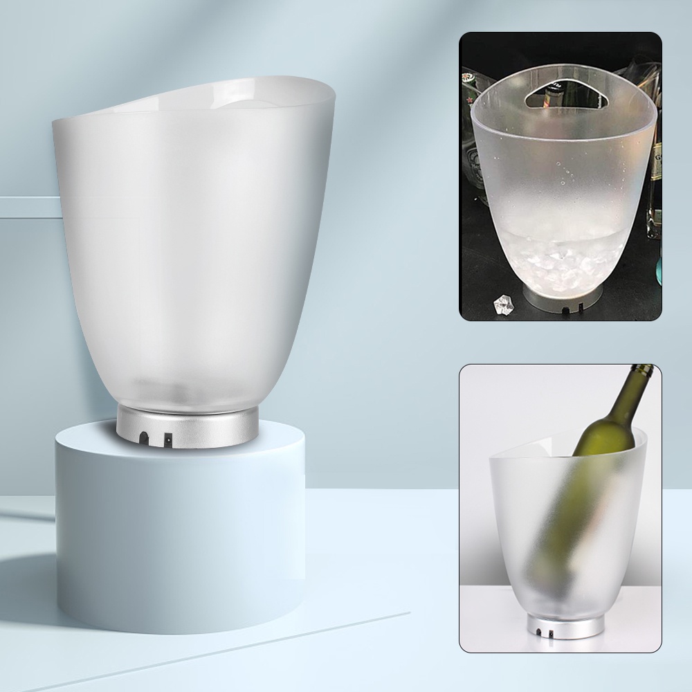 Waterproof Plastic LED Ice Bucket Wine Beer Cooler Champagne Beer