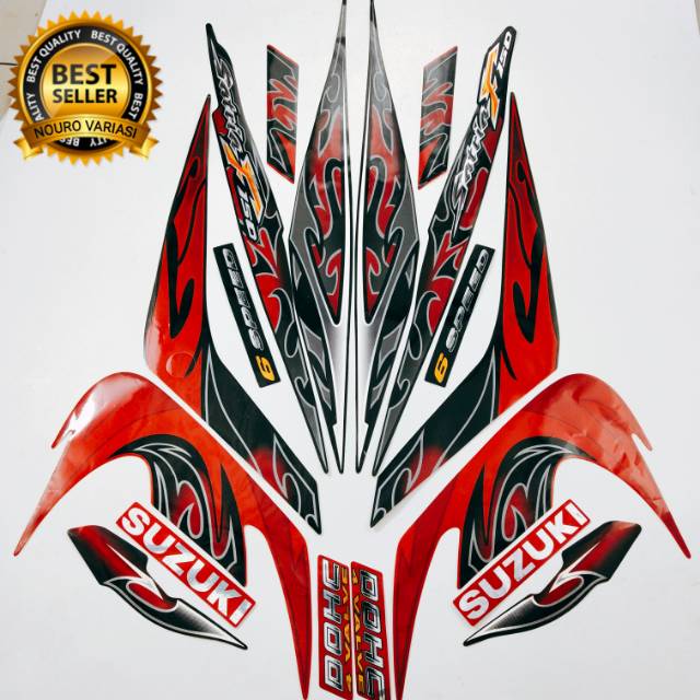 Hitam Merah Striping Suzuki Satria Fu F Barong Red Black List