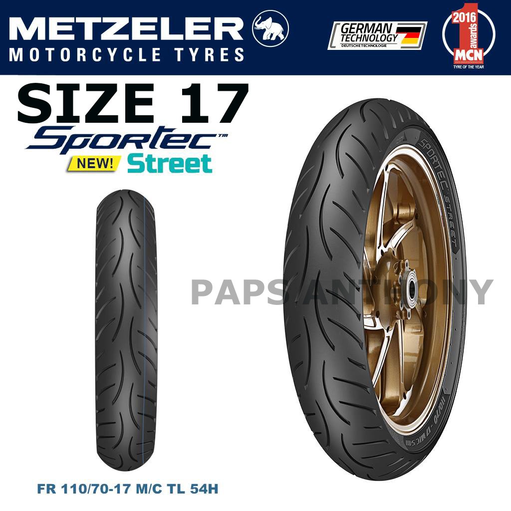 METZELER SPORTEC STREET TIRE SIZE 17 FREE PITO And FREE SEALANT