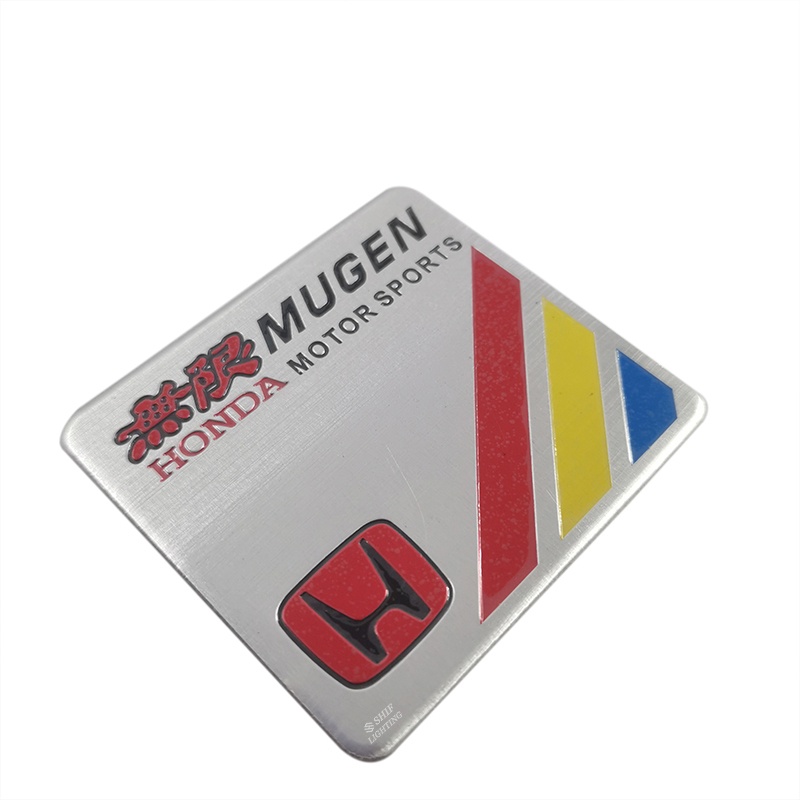 1 X Aluminum MUGEN Logo Car Auto Side Fender Decorative Emblem Badge