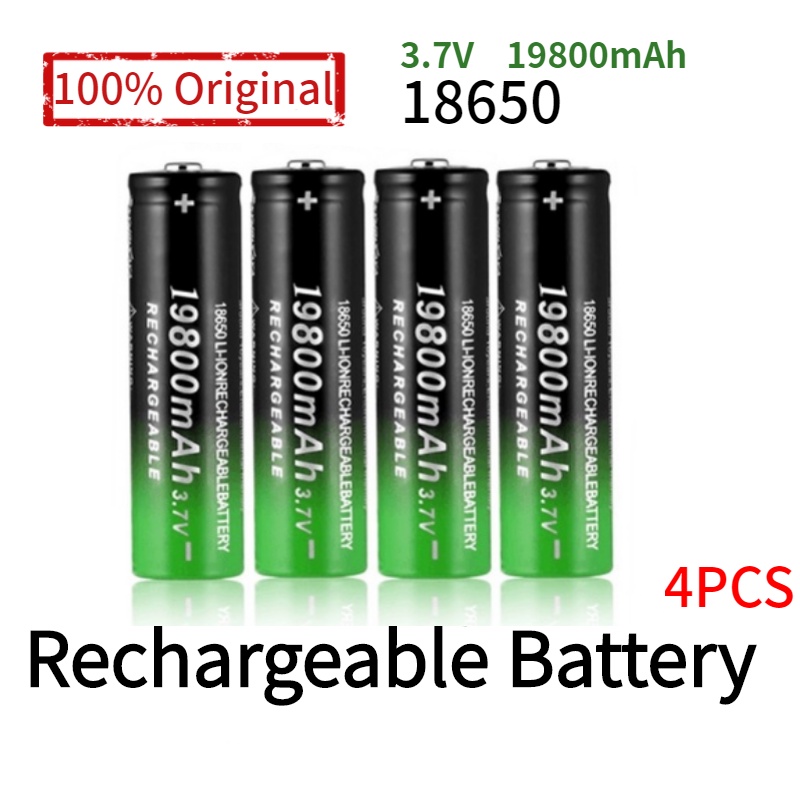 18650 Rechargeable Battery 3 7V 19800mAh Capacity Li Ion For Flashlight