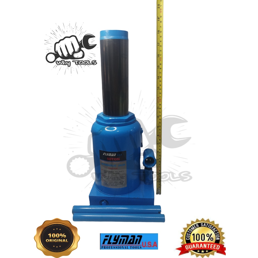 FLYMAN USA HEAVY DUTY HYDRAULIC BOTTLE JACK 50TONS BOTTLE TYPE Shopee