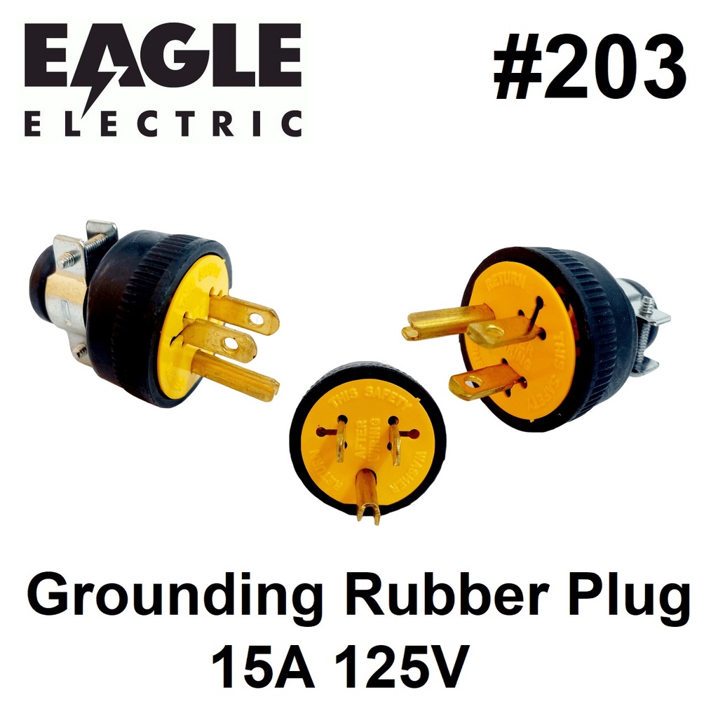 Eagle Parallel Grounding Prong Plug A V Rubber Handle